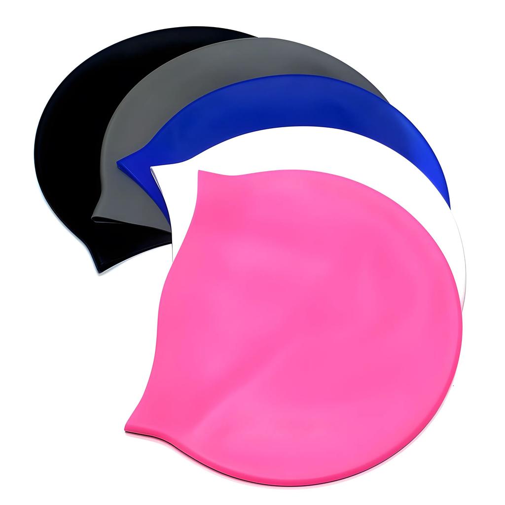 Non-Toxic Swimming Cap Silicone Waterproof Swimming Cap Flat Ear Protection Cap Solid Colour Plain Men'S And Women'S Swimming Cap Child