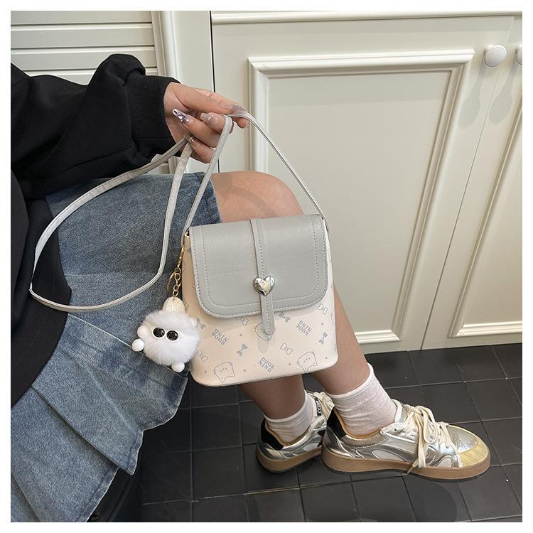 Retro Style Faux Leather Bucket Bag for Women Minimalist Square Shoulder Purse Trendy Casual Crossbody Handbag CLE