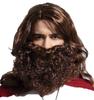 Jesus Christ Shaggy Long Wig Cosplay Prop Wig, Beard, Hair, Brown, Beard, Set, Stage, Event, Priest,