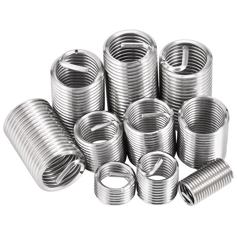 60Pcs Wire Thread Insert M3 M4 M5 M6 M8 M10 M12 Fastening Thread Insert Stainless Steel Spiral Wire Screw Sleeve Wear Repair Kit