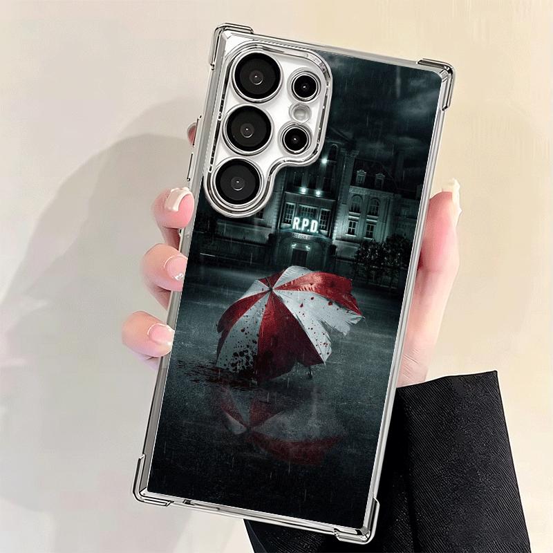 R-Resident-Evil Game Plating Phone Case For Samsung Galaxy S24 S25 FE S26 Edge S23 Ultra S22 S21 Plus S20 Anti-Fall Airabag Cove