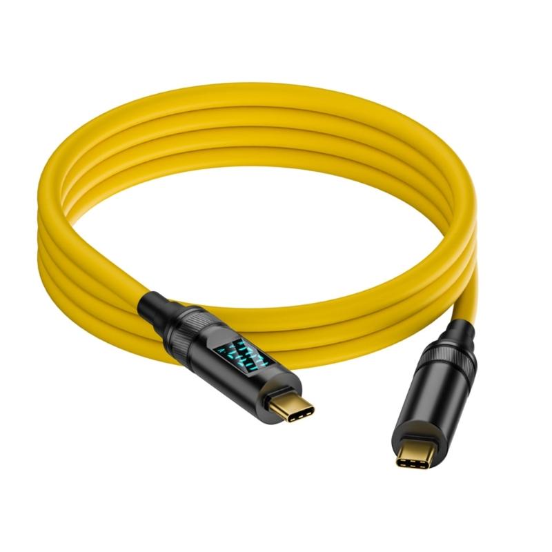 PD100W Quick Charging Cable USB C to TypeC Wire with LED Screen, 8K Video Output & OTG Support