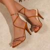 2026 New Women Heel Sandals Large Size Summer Sexy Open Toe Slingbacks Ankle Strap Pumps Fashion Elegant Buckle Strap Thin Heels