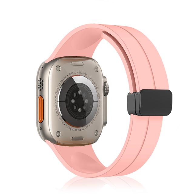 Strap For Apple watch ultra 3 2 band 44mm 45mm 49mm 40mm 41mm 46mm Magnetic Silicone Bracelet correa iWatch Series 8 se 9 10 11