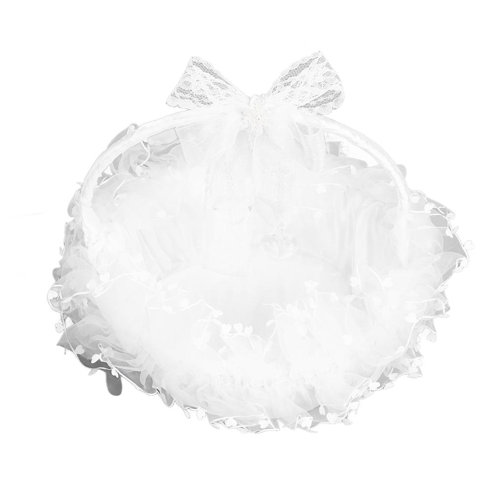 Blumenmädchenkorb Eleganter Stil Tragbar Langlebig Spitzenmaterial Breite Anwendung Hochzeitskorb für Hochzeitsfeier