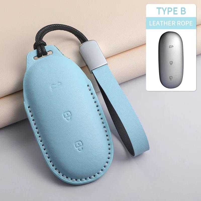 Pu Leather Car Key Case Cover For Lixiang L9 L8 L7 L6 Anti-Scratch Car Smart Remote Key Shell Protecter Decorative Accessories