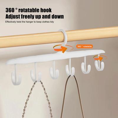 12 Hook Can Rotate Multi-Function Hook Hanger, Suitable For Hats, Bags, Suspenders, Scarves, Ties, Household Storage Hanger