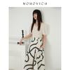 MONOVICH Heart Print High-Waist Pleated Skirt Pants