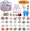 2456Pcs 3 Layers Bracelet Necklace Accessories In Acrylic Box DIY Jewelry Making Kit