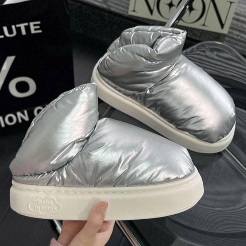 Dicke Plateau Damen Schneestiefel Warm halten Flauschig Wasserdicht Daunen Paar Baumwollschuhe Winter Täglich Plüsch Kurze Stiefeletten