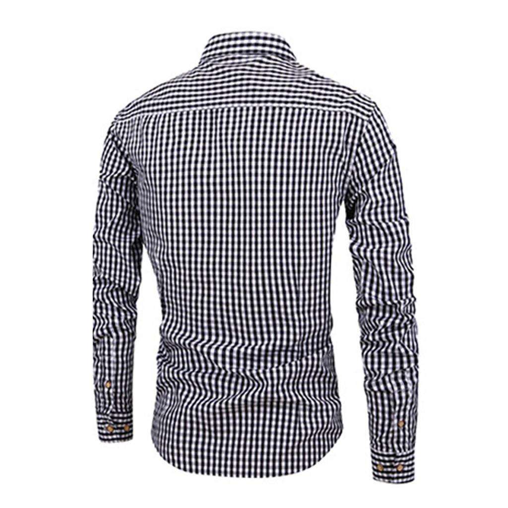 Men's Large-sized Checked Long-sleeved Shirt, Digital Printed Lapel Light Button Shirt For Men