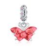 Beads Copper Charms Original Red Butterfly Pendant Insect Beads Fit Bracelet Jewelry Diy Women Gift Accessory