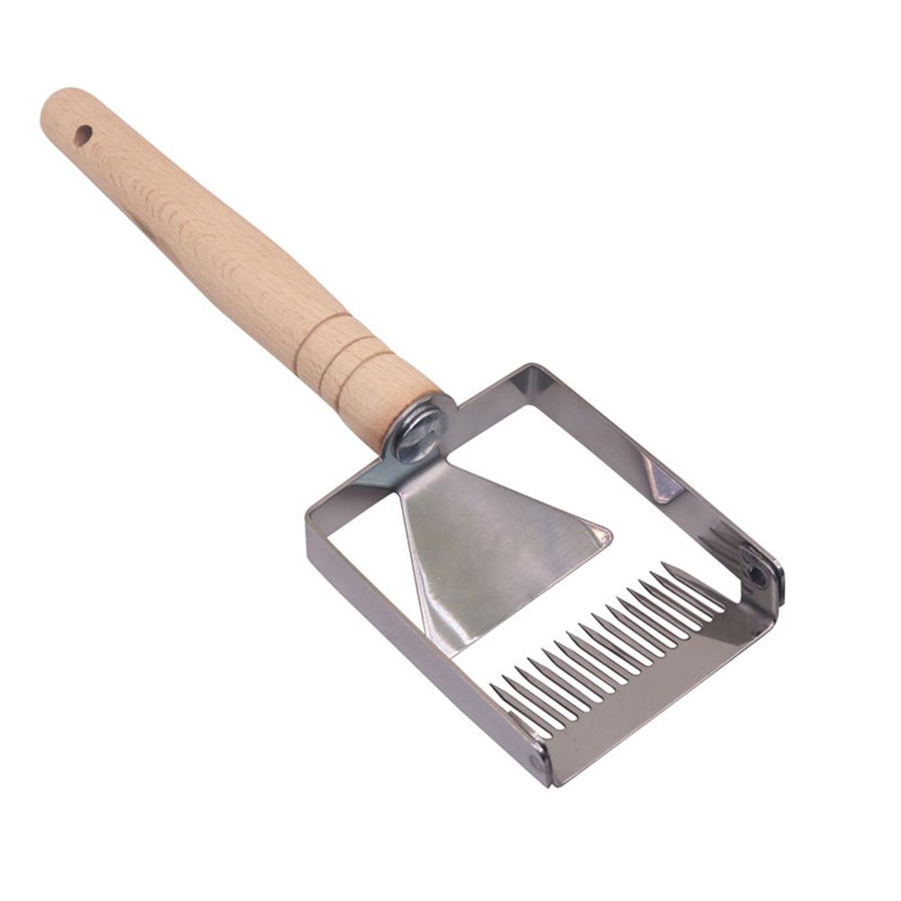 Beekeeping Equipment Uncapping Scraper Honey Honeycomb Scraper Wooden Handle Tool Uncapping Fork Beekeeping (as the picture,Honey fork)