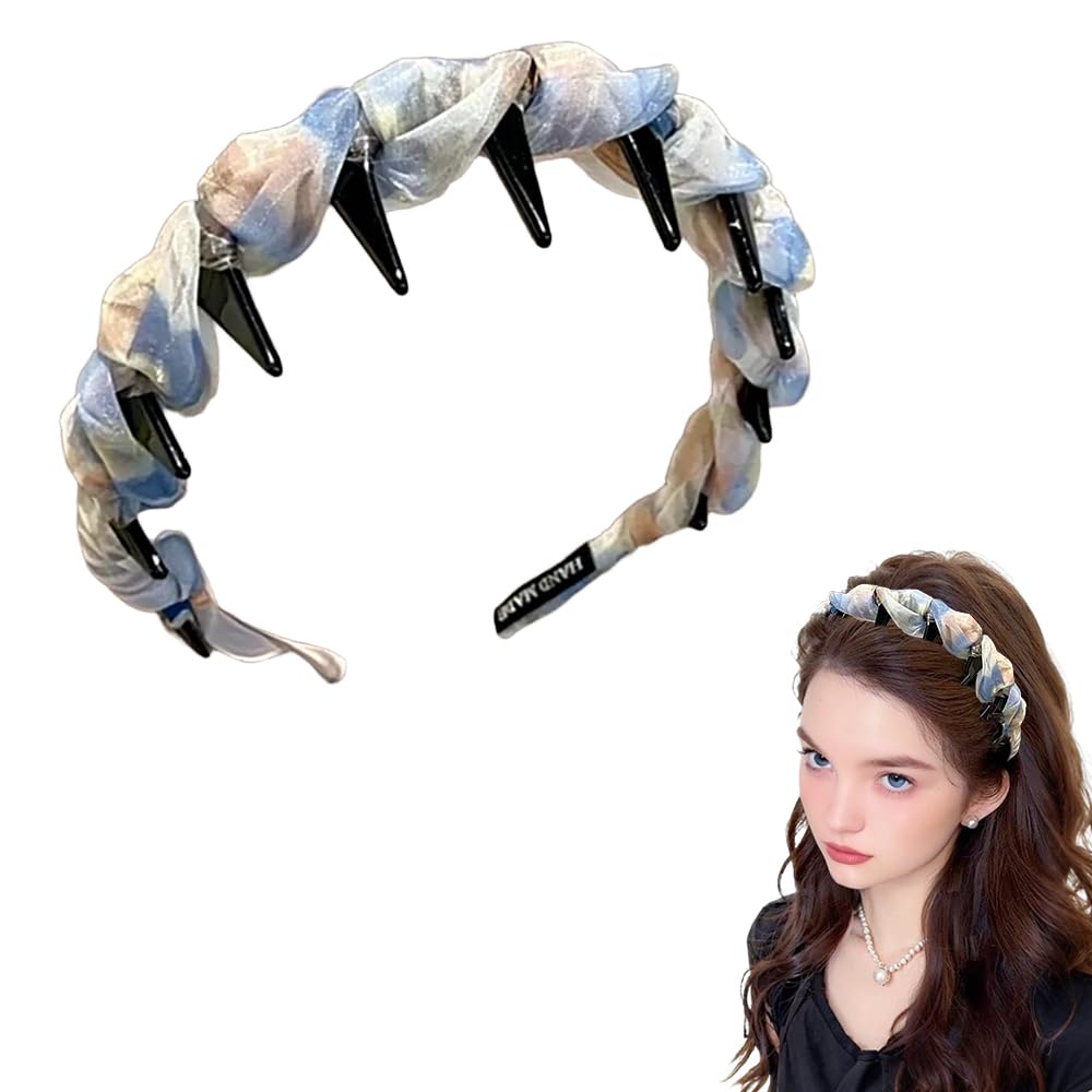 Vintage High Cranium Artificial Pearl Hairband, New Artificial Pearl Headbands with Teeth Hoop, Hair Bands
