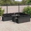 VidaXL Garden Lounge Set 11 Pcs with Cushions Black Braided Resin 3326546