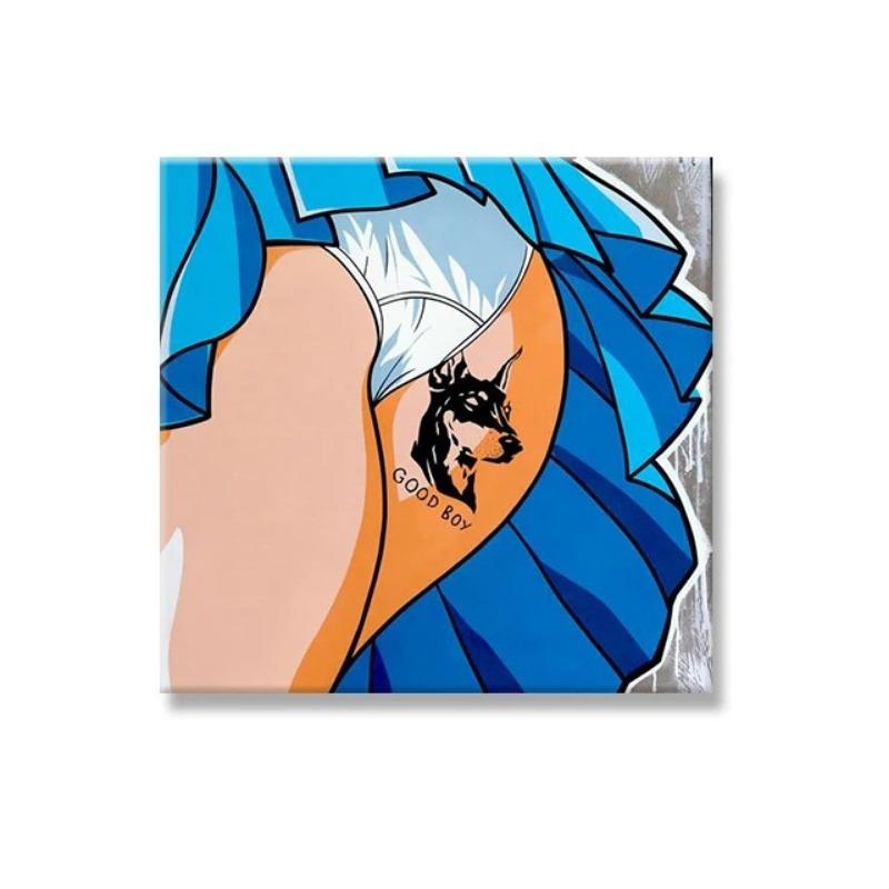 Çizgi Roman Manga Kızının Popo Resimleri Tuval Duvar Sanatı Posterleri Modern Otel Odası Ev Banyo Karikatür Duvar Dekoru Duvar Resmi Cuadros Sanatı