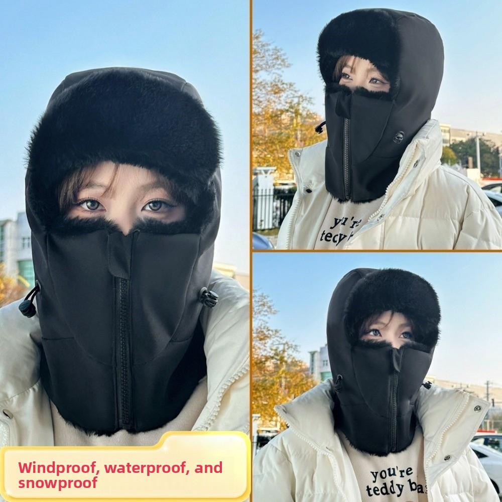 New Warm Scarf Mask Integrated Hat Coldproof Breathable Pullover Cap Windproof Waterproof Ear Protection Hat Unisex