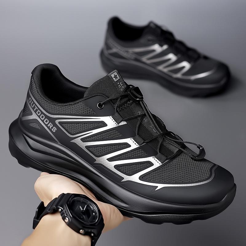 Mode Freizeitwandern Herren Wanderschuhe Rutschfeste Outdoor-Sneaker Schnürung Laufende Mesh-Schuhe Rutschfeste Herren Freizeit-Schuhe Weiche Sneaker