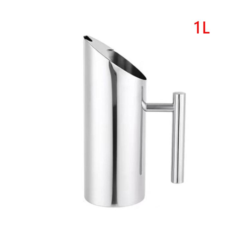 1/1.5/2L Pitcher Pot Kitchen Cold Wine Pitcher Stainless Steel Ice Jar Container Fruit Juice Pitchers Red Wine Divider Container