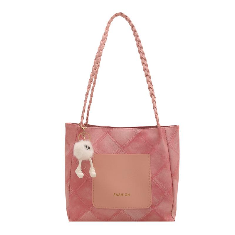 Women's Large-capacity Textured Rhombus Handbag Spring New Personalized Underarm Bag Tote Bag