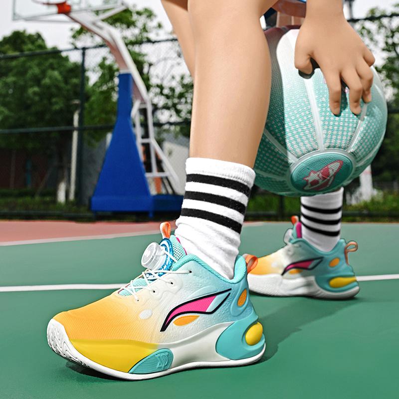Fashion Designer Basketball Shoes Kids Trainers Lightweight Breathable Boys Basketball Sneakers Non-slip Children's Sports Shoes