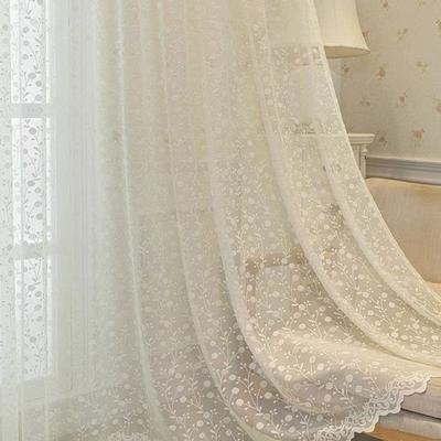 Light Luxury Gauze Curtain Living Room Balcony Bedroom Window Screen Embroidery Embroidery White Yarn Modern