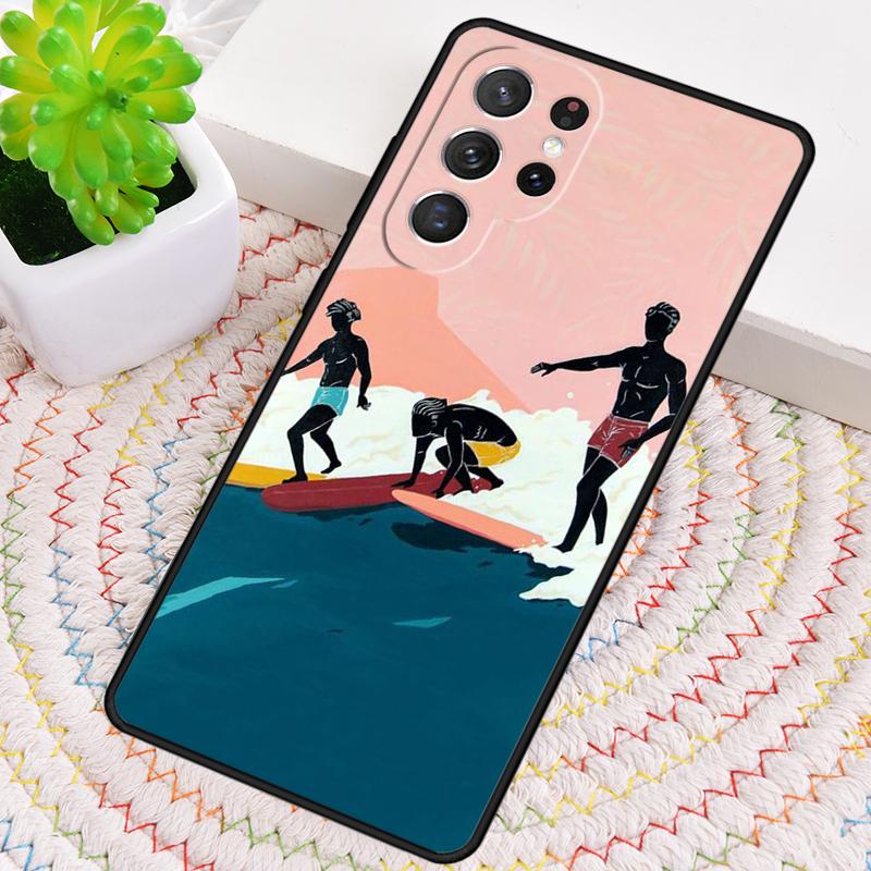 Surfing Sea Beach Surfboard Wave TPU Phone Case For Samsung Galaxy note 10 pro S26 S25 S24 S23 S22 Ultra Plus S21 FE S20 Cover