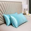 Bedroom Pillow Case Protector Simulated Silk Fabric Pillowcase Modern 48x74cm Luxurious Comfotable Solid Color