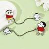 Anime crayon small new brooch small new lead small white chain pendant metal badge bag accessories decoration