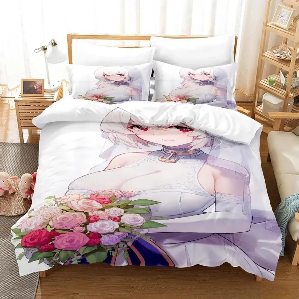 Sexy Azur Lane Sirius 3D Print Bedding Set Cartoon Anime Duvet Cover Adult Kid Bedroom Game Girl