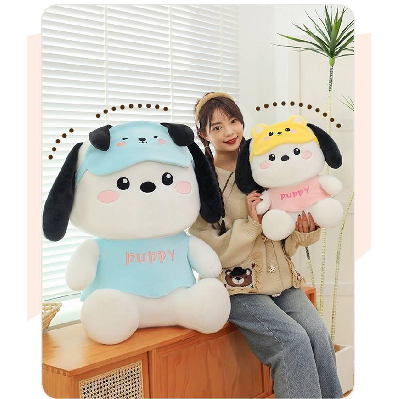 Cute And Soft Pochacco Dog Plush Toy Cartoon Doll For Girls With Eye Mask Feature