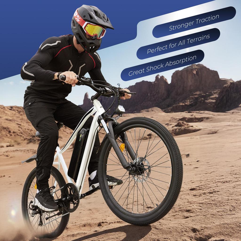 EB3S Electric Bike 250W 13.5Ah 26'' E-Bike Front Suspension Dual Disc Brakes Voltix APP 5-Speed 6-25KM/H Adult Electric Bicycle