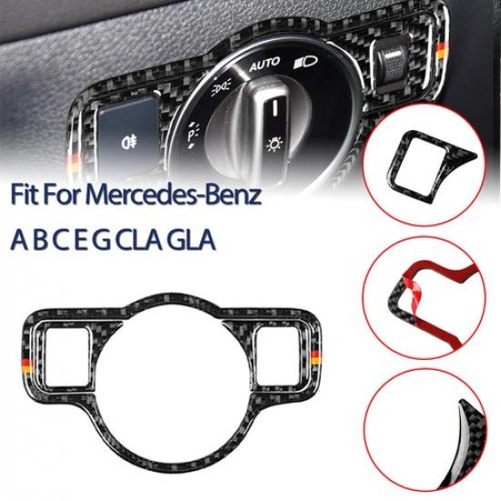 

Auto Carbon Fiber Headlight Switch Button Trim For Mercedes Benz C W204 CL/GLA