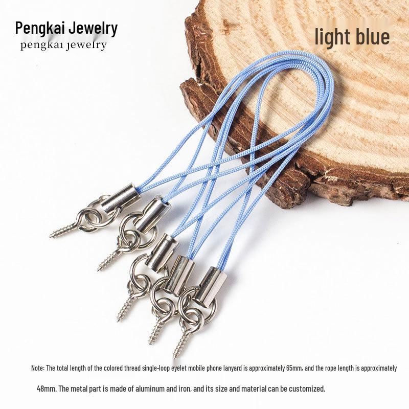 Kolorowy Pasek do Telefonu Komórkowego z Zawieszką z Oczkiem i Sznurkową Lalką - DIY Ręcznie Robiona Biżuteria Akcesoria