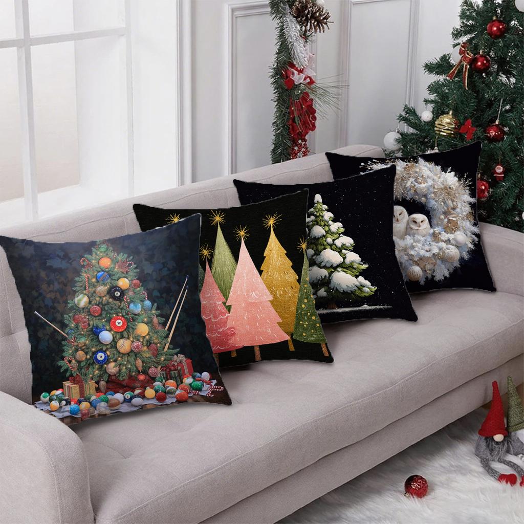 Christmas Tree Pillowcase With Ornamentssuitable For Sofa Car Bedroom Decorative Cushion Cover Pillow Cover