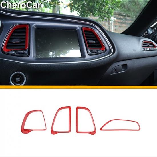 

Central Control Air Vent Outlet Frame Trim Cover For Dodge Challenger 2015+ Red