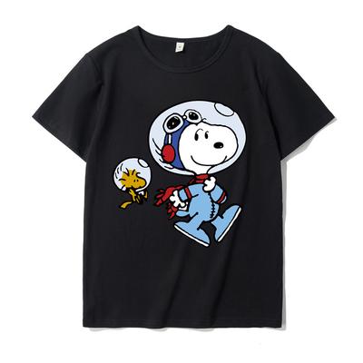 Miniso T-shirt bawełniany z grafiką Snoopy dla mężczyzn i kobiet, z krótkim rękawem, wygodny T-shirt, miękki, casualowy top, oddychający, na co dzień