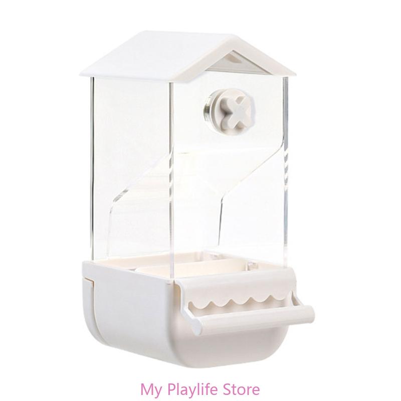 

Transparent Bird Feeder Automatic Bird Feeding Dispenser Antispill Bird House Feeder Acrylic Bird Dispenser