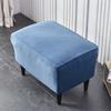 Soft Velvet Footrest Cover Stretch Dustproof Footstool Covers Nordic Rectangular Couch Footstool Slipcover Furniture Protection