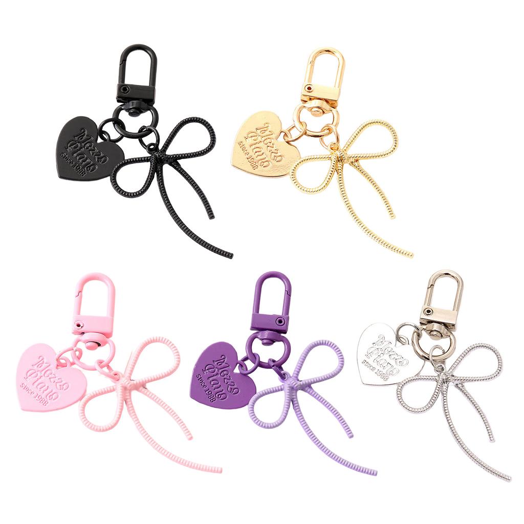 Lovely Heart Bowknot Bag Charm Pendant Keychain Bag Accessories for Backpack Purse Handbag Decors Aesthetic Keychain