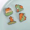 Funny Capybara With Alligator Enamel Pin Cartoon Cute Animal Metal Brooches Lapel Backpack Badge Funny Jewelry Gifts For Friends
