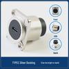 Type-D USB Wall Socket Mount: Dual Port Solderless Pass-through Adapter