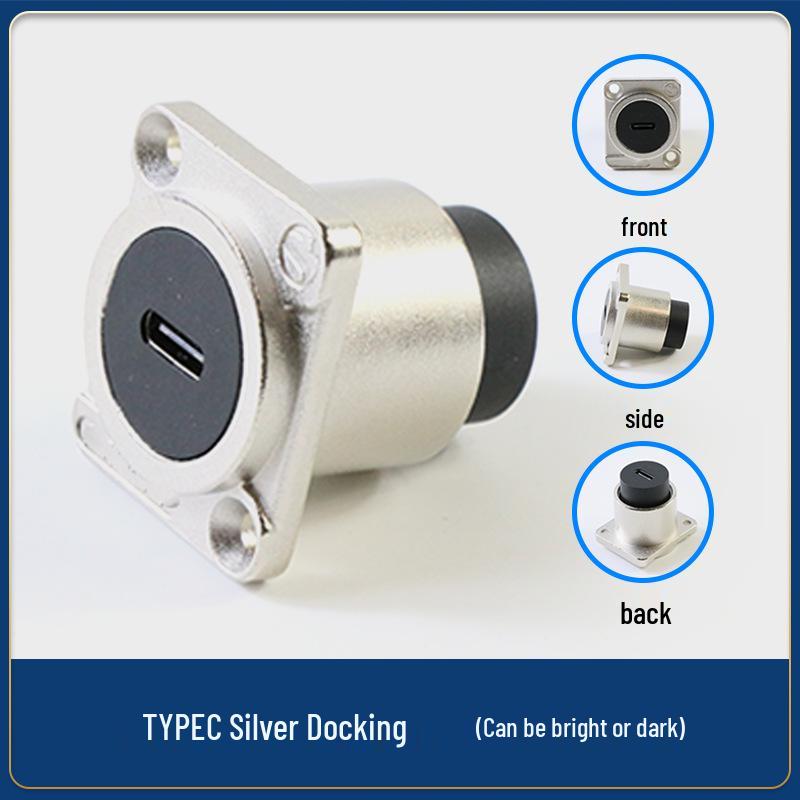 Type-D USB Wall Socket Mount: Dual Port Solderless Pass-through Adapter