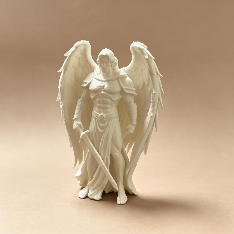 1‑Pc 3D‑Printed Warrior Angel Statue Ornament, Indoor & Outdoor Home Decor, Bookshelf Decoration, Holiday Gift for Easter, Valen