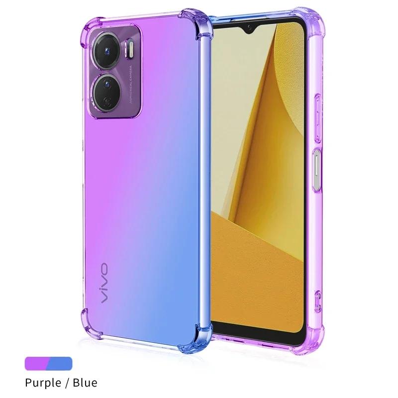 Shockproof Gradient Airbag TPU Case for Vivo Y36 Y78 Y100 Y02 Y16 Y22 Y02S Y3 Y30 Y77 Y G 4G Protective Cover Funda Coque