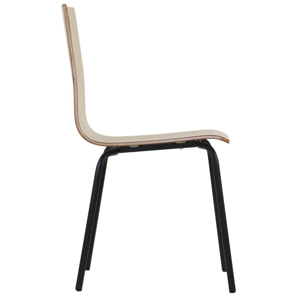 Natural plywood chair with black frame. Model WERDI B