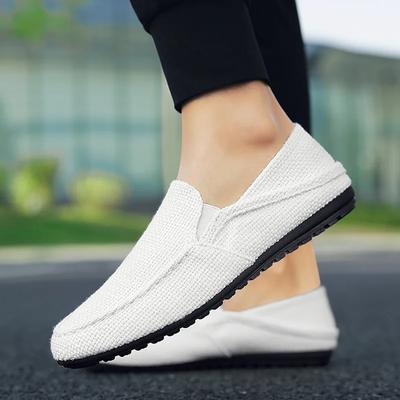 New Men Shoes Hemp Breathable Men Casual Shoes Driving Men Soft Comfortable Loafers Brand Fashion Half Slippers Flats2024