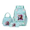 3 Piece School Backpack Set for Students Large Capacity Oxford Cloth Schoolbag with Shoulder Strap and Pencil Case