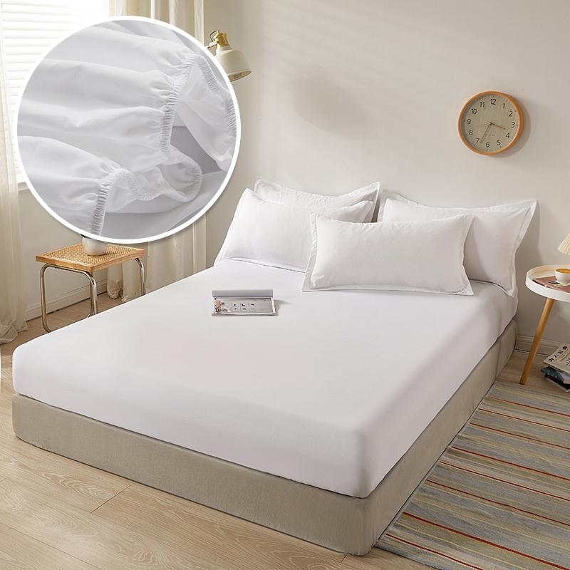 Cotton Fitted Sheet With Elastic Bands Non Slip Adjustable Mattress Covers For Single Double King Queen Bed Cover 140/160/200CM