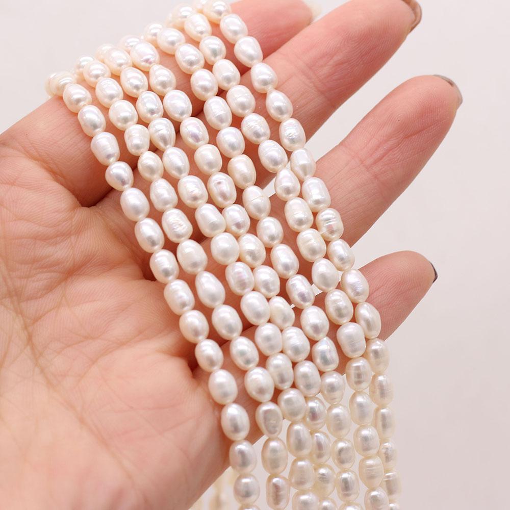 1String, Boho Natural Freshwater Pearls, Rice-shaped Pearl Beads, 4-5 Mm, for DIY Necklace Bracelet, Jewelry Making, Birthday Party Crafts, 36cm